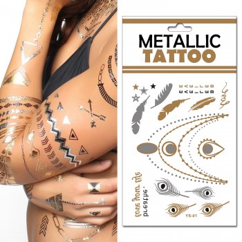 Metallic Tattoo Sticker Ethno -01